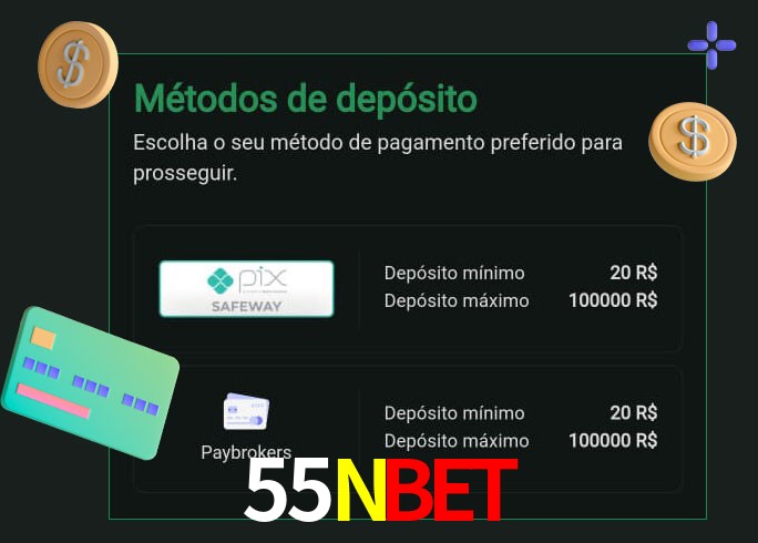 O cassino 55Nbet oferece uma grande variedade de métodos de pagamento